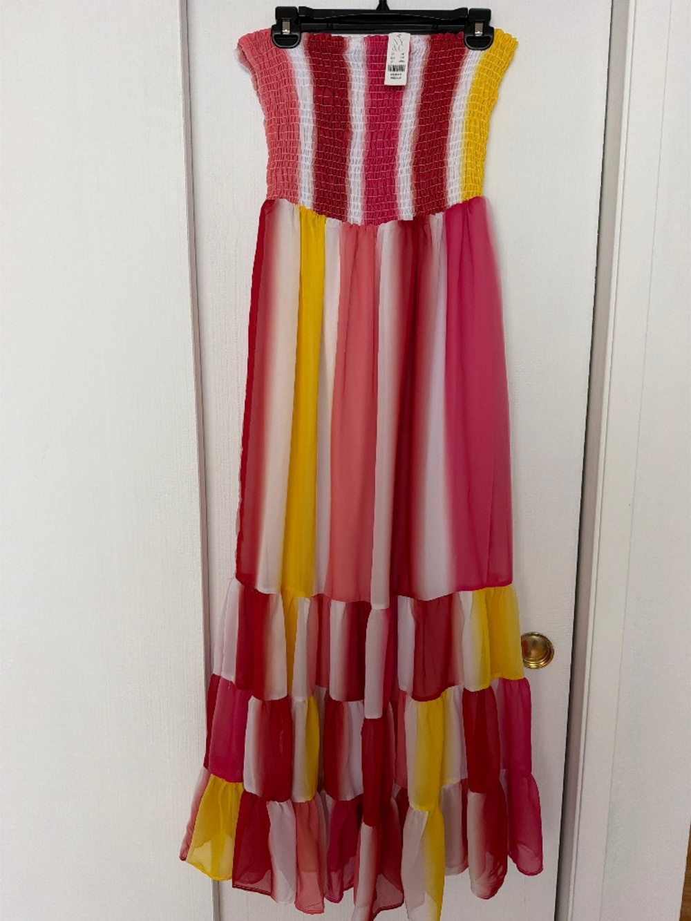 New York & Company Strapless Striped Maxi Dress Size M NWT